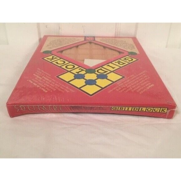 VINTAGE GRIDLOCK AND SOLITAIRE TWO-IN-ONE WOODEN BOARD GAME ~ BRAND NEW SEALED - Picture 4 of 5